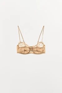 FLORAL PRINT LACE UNDERWIRE BRA