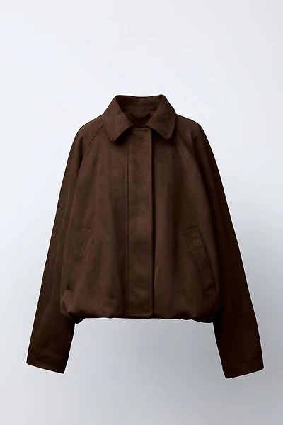 BLOUSON BOMBER EFFET DAIM