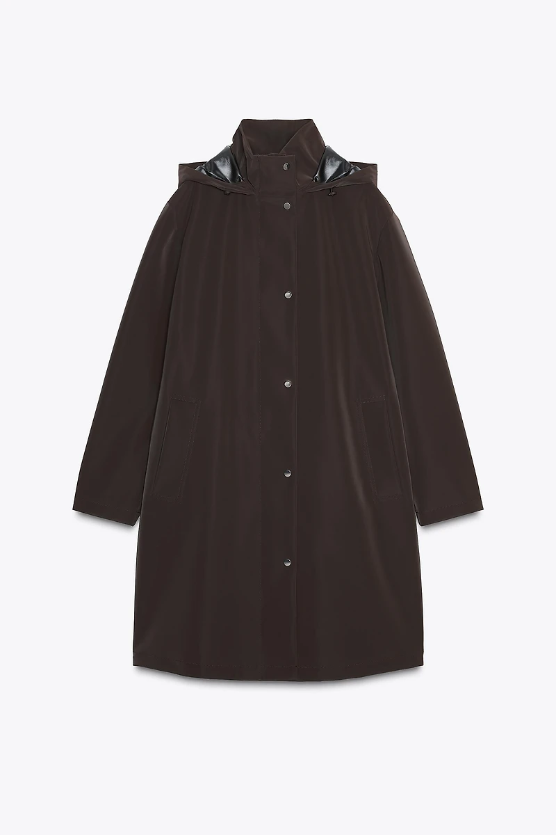 VESTE ENDUITE À CAPUCHE COUPE-VENT