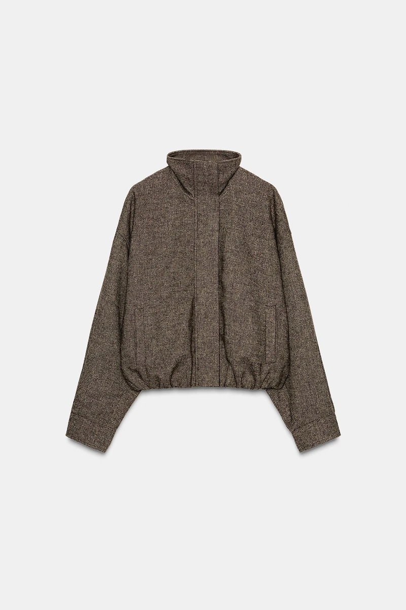 HERRINGBONE WOOL BLEND JACKET