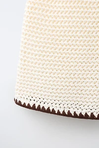 CONTRAST HEM KNIT SKIRT
