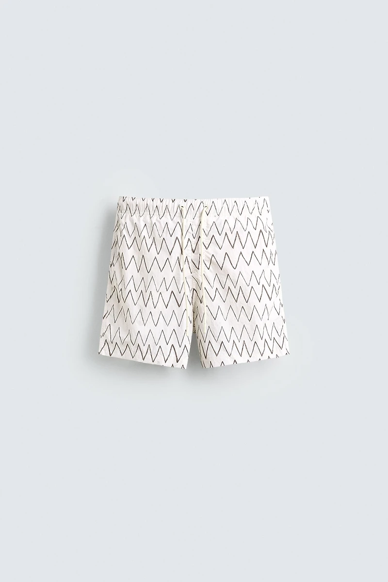 GEOMETRIC PRINT MID-LENGTH SWIMSUIT