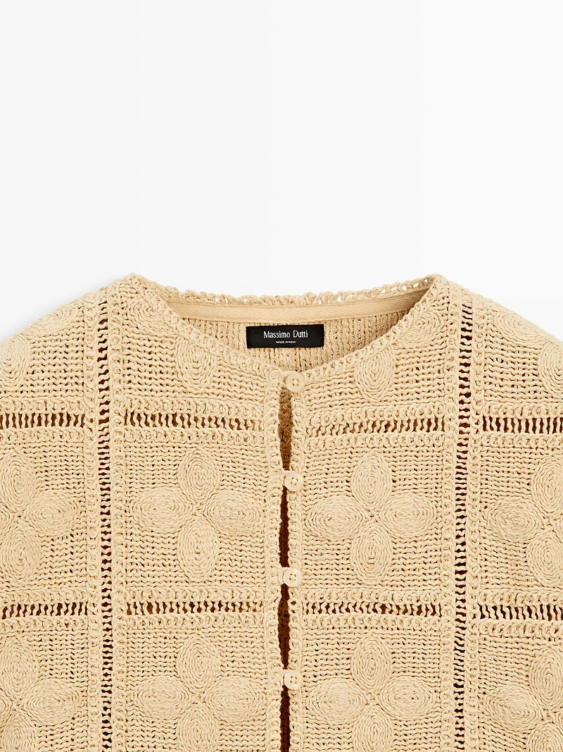 Cutwork crochet cardigan