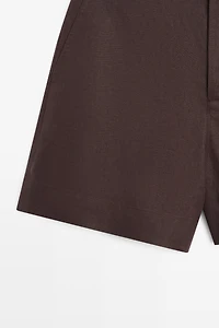 100% linen short Bermuda shorts