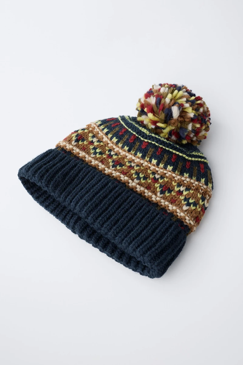 JACQUARD KNIT HAT