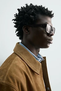 REGULAR FIT SUEDE LEATHER OVERSHIRT