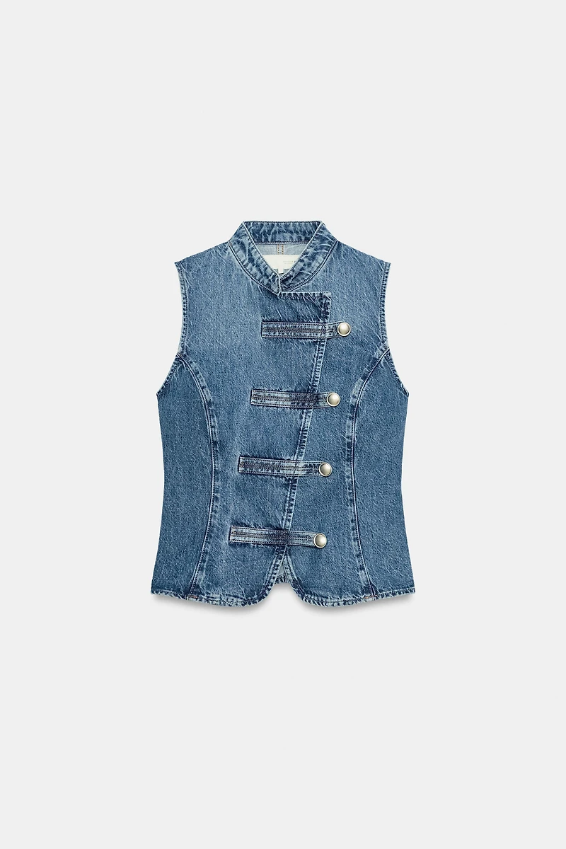 Z1975 FROG CLASP DENIM TOP
