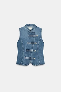 Z1975 FROG CLASP DENIM TOP