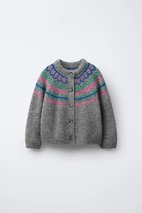 JACQUARD WOOL AND ALPACA JACKET