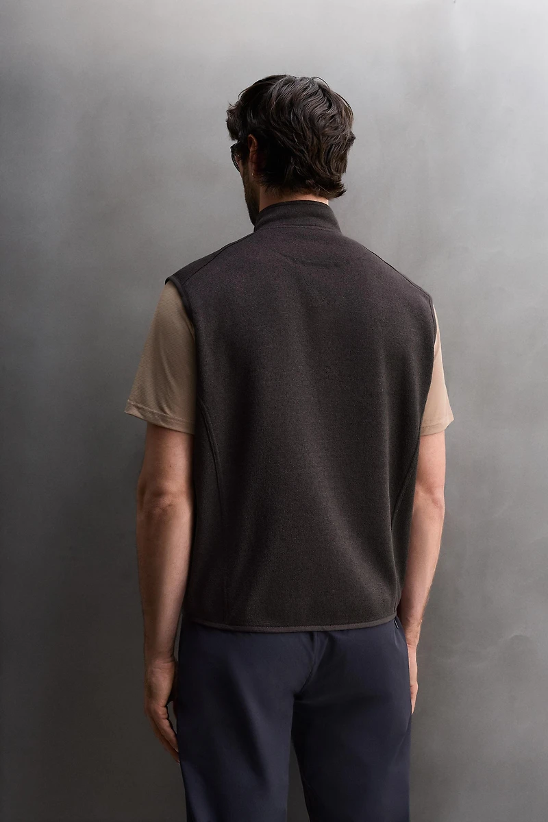 COMBINATION FLEECE KNIT VEST