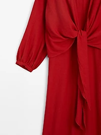 Midi dress with knotted neckline