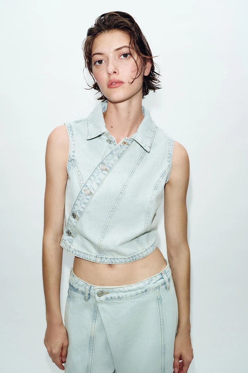 Z1975 DENIM DOUBLE-BREASTED VEST