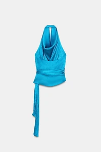KNOTTED HALTER TOP