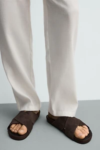 CROSSED STRAP SANDALS