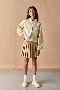 SOLID PLEATED SKIRT