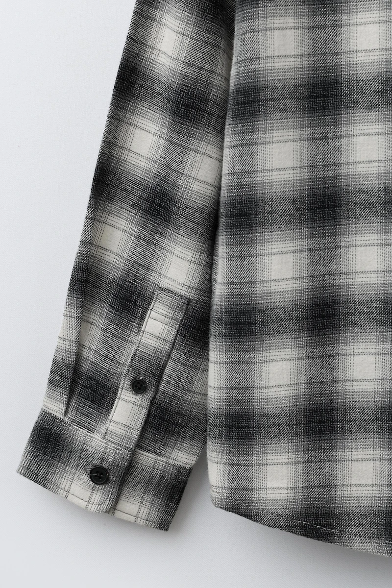 PLAID SHIRT WITH EMBROIDERED TEXT
