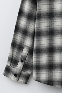 PLAID SHIRT WITH EMBROIDERED TEXT