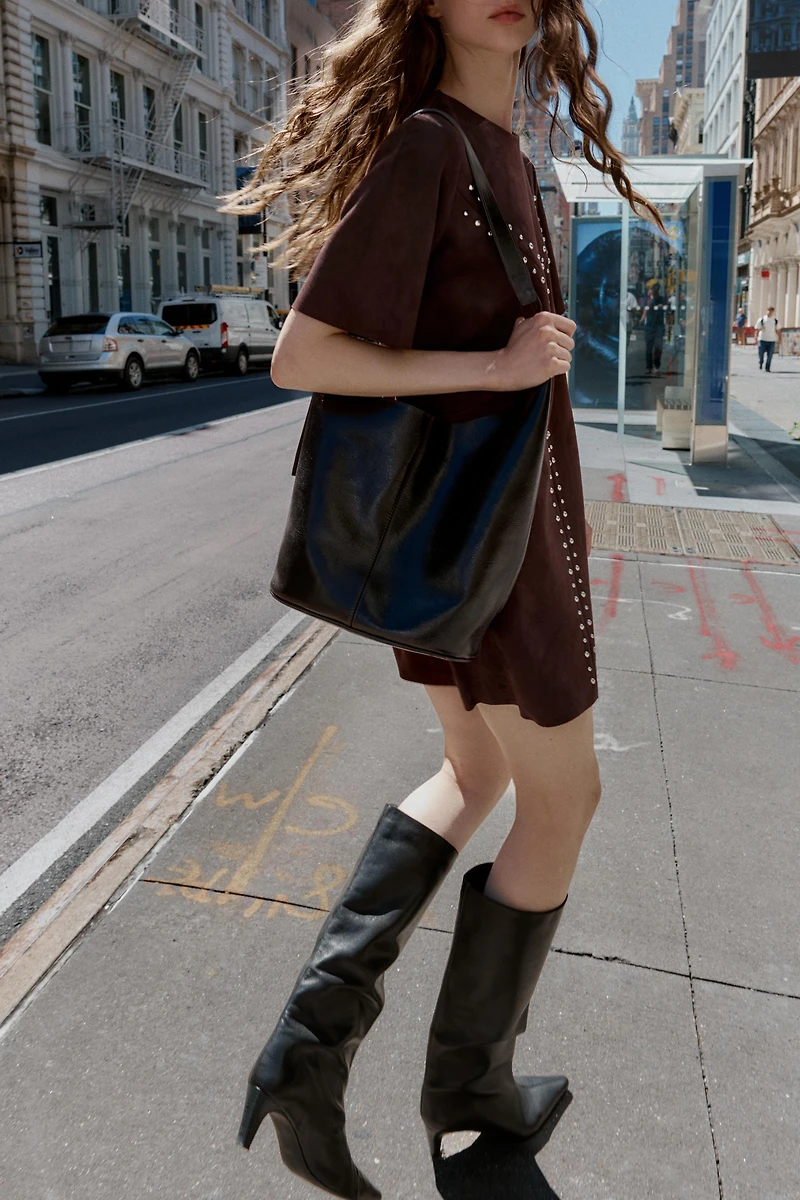 ROBE EFFET DAIM À CLOUS