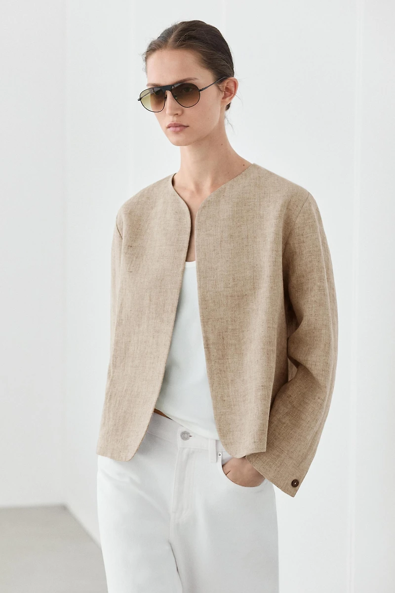 Bomber jacket with flecked detail
