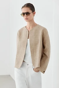 Bomber jacket with flecked detail