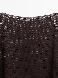 Cotton blend cape with openwork detail