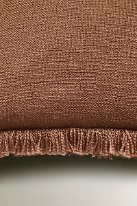 FRINGED THROW PILLOW COVER