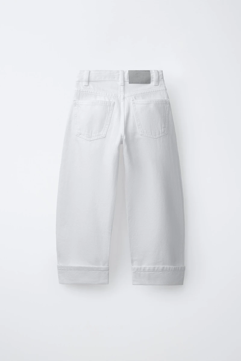BARREL JEANS WITH CUFFED HEM