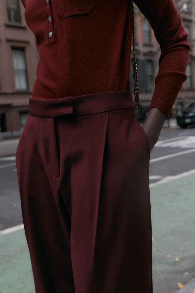 HIGH-WAISTED WIDE-LEG PANTS