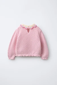 PULL EN MAILLE AVEC COL CROCHET