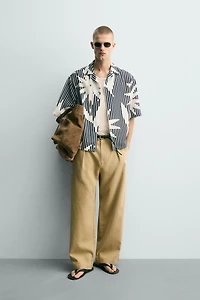 STRIPED PRINT BOXY FIT SHIRT