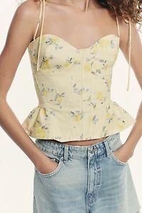 FLORAL POPLIN TOP