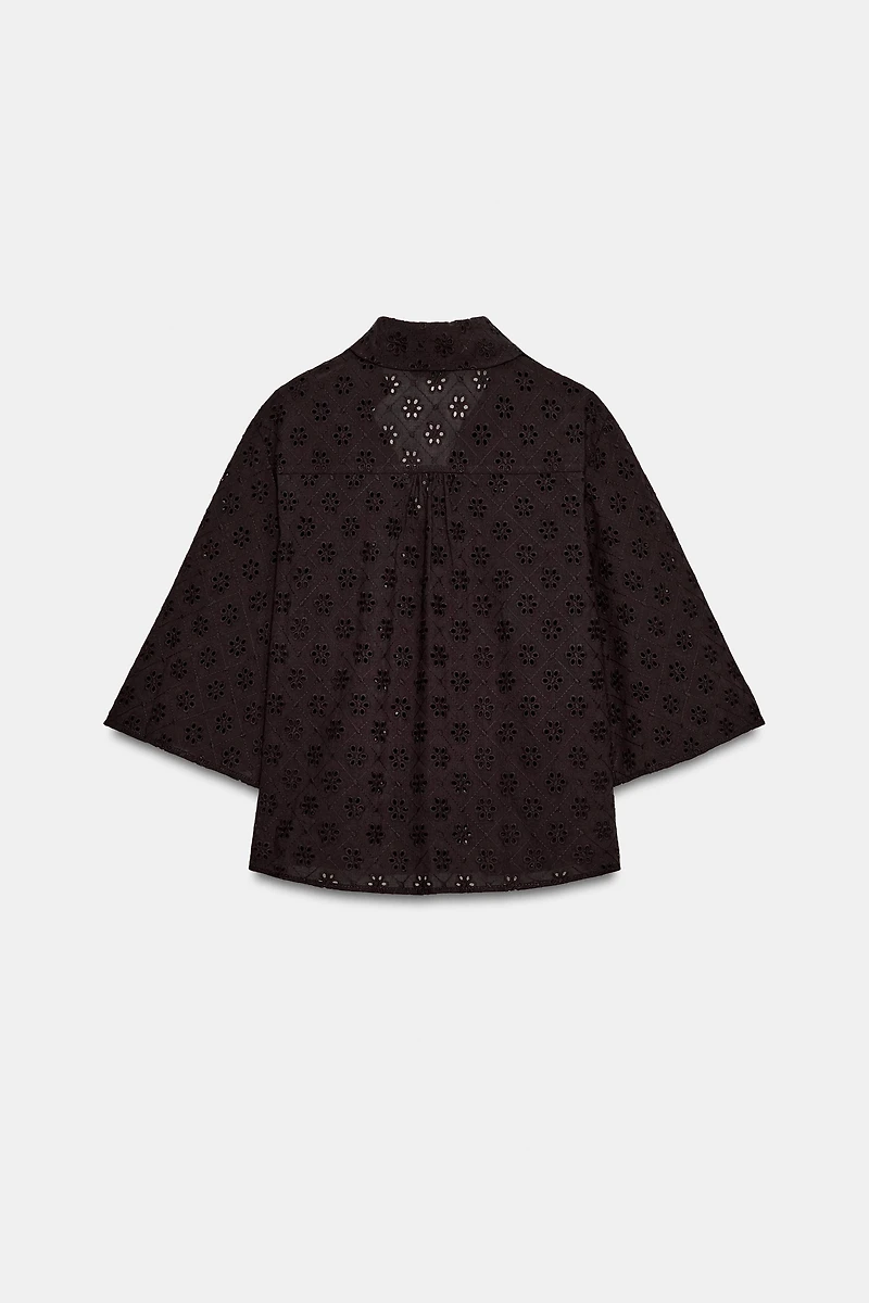 EYELET EMBROIDERED SHIRT