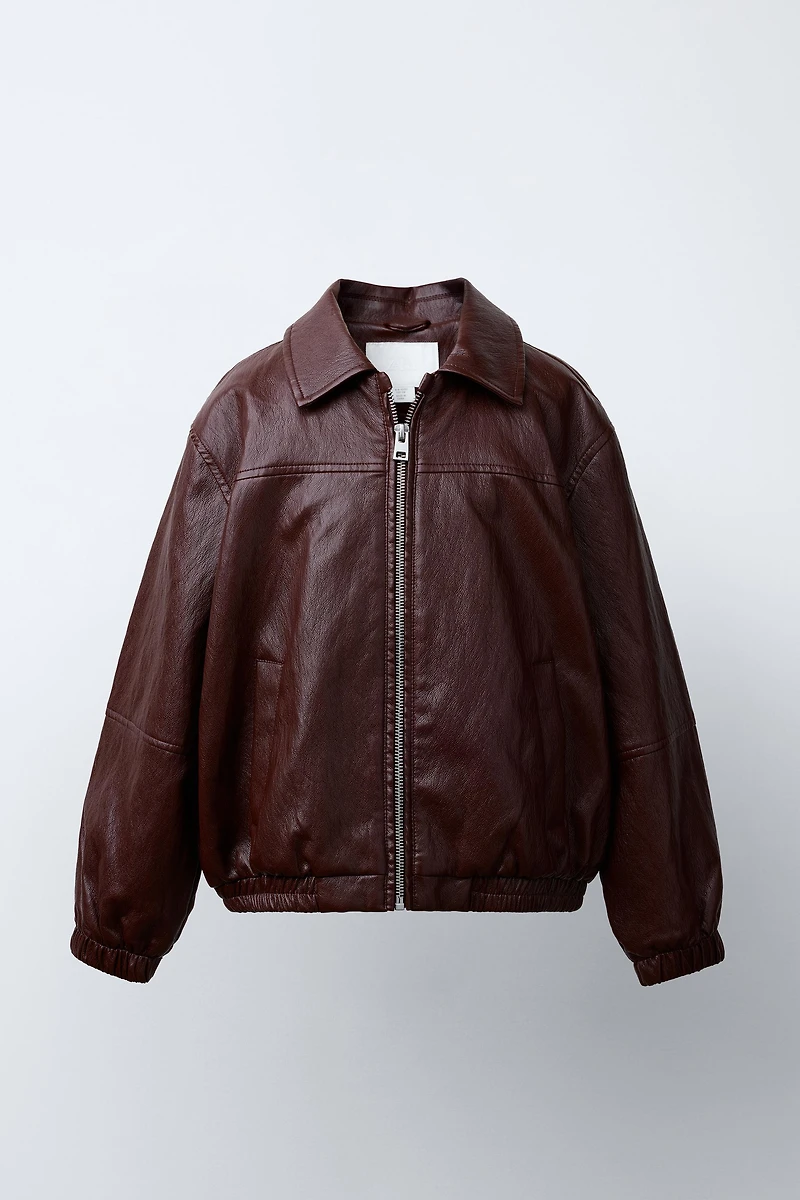 BLOUSON BOMBER EN MATIÈRE SYNTHÉTIQUE