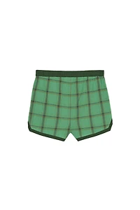 CONTRAST PLAID SIDE STRIPE SHORTS
