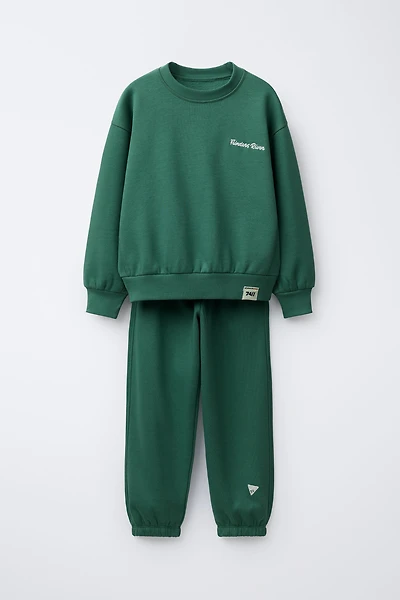 JOGGING SET, SWEATSHIRT AND EMBROIDERED JOGGERS