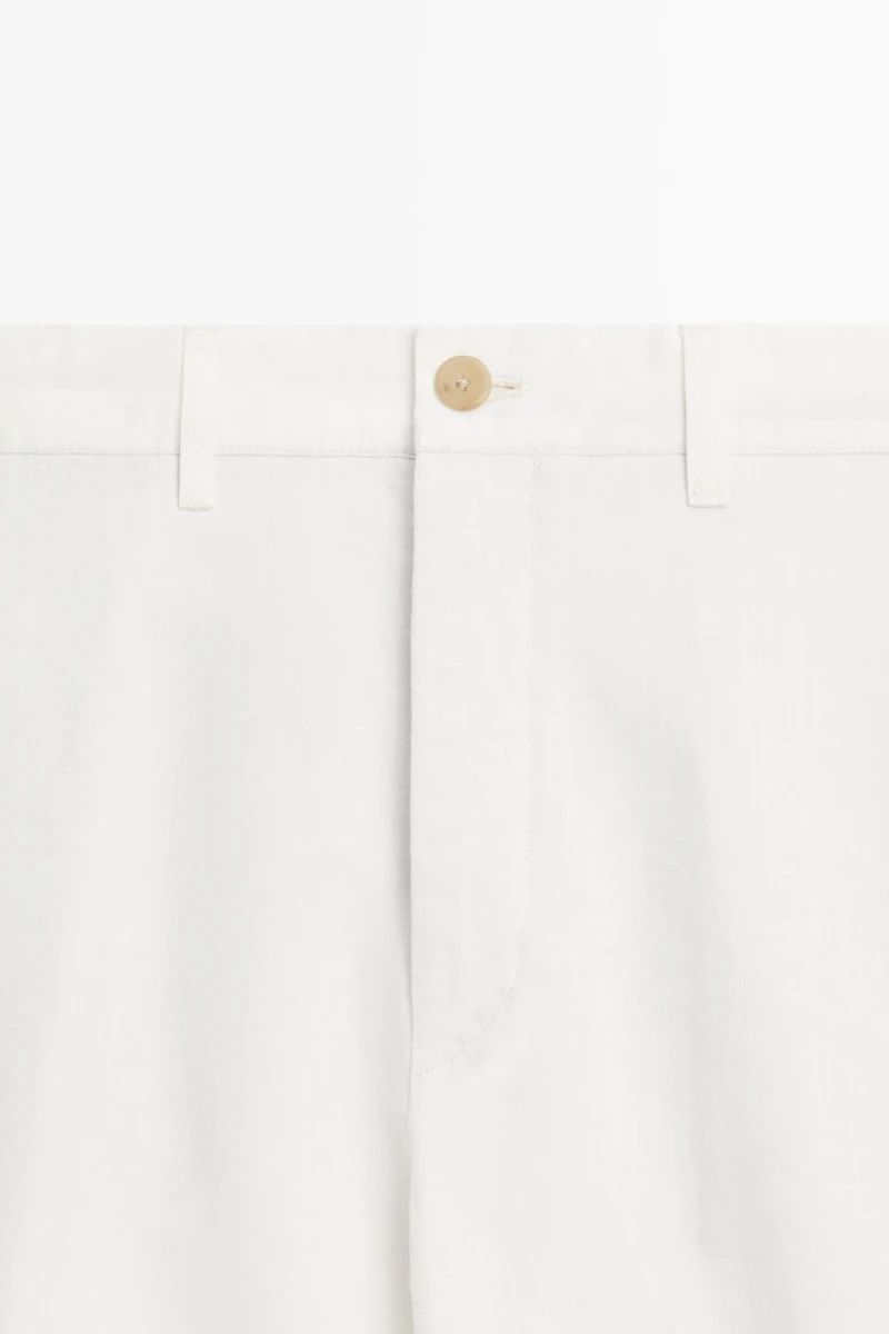 Pantalon straight lin et coton