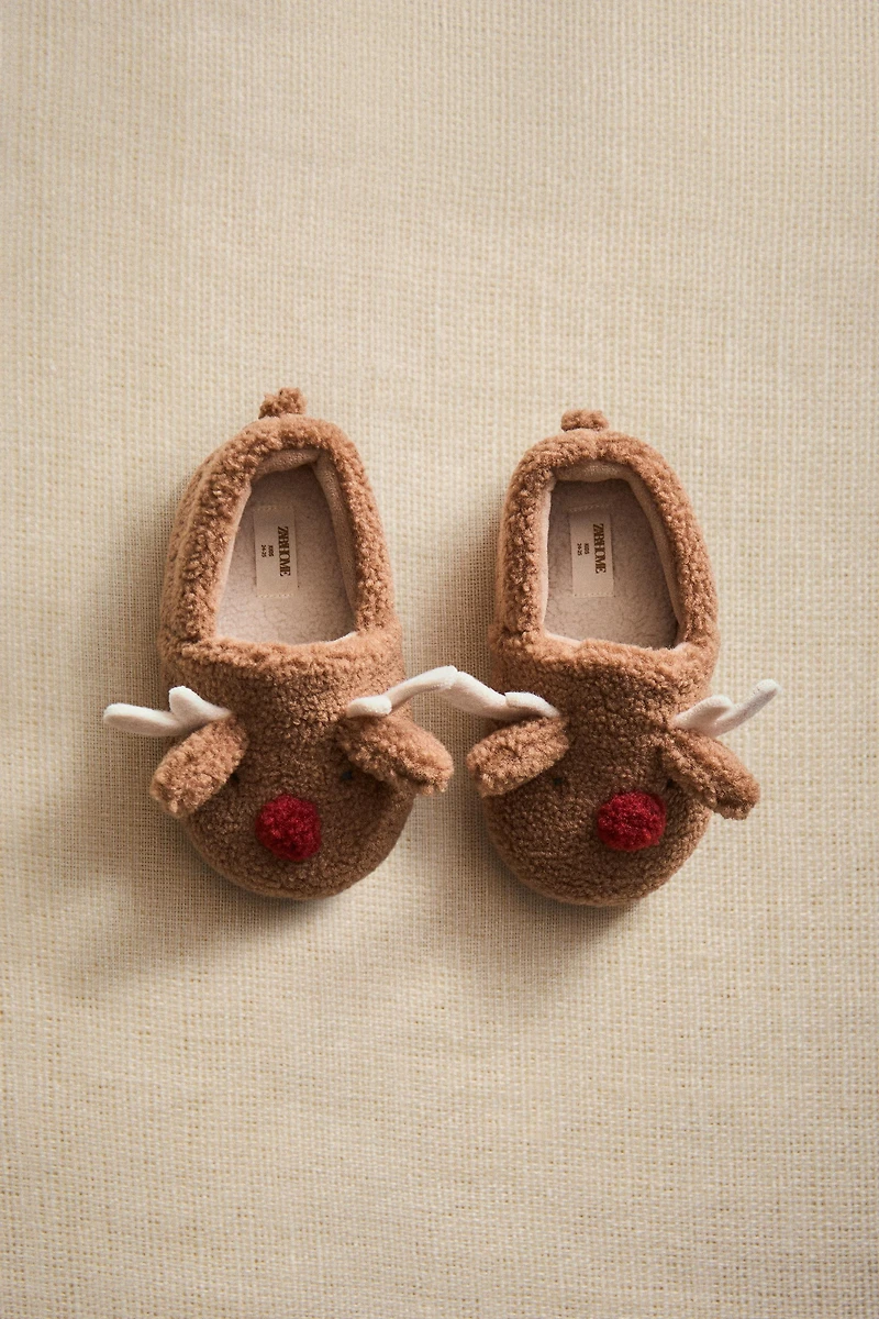 CHILDREN'S REINDEER SLIPPERS