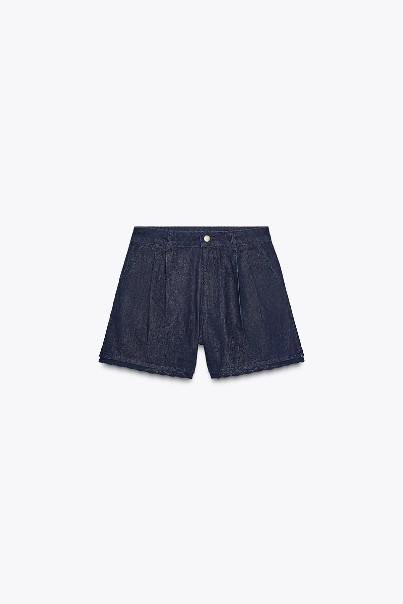 1975 LACE DENIM BERMUDA SHORTS