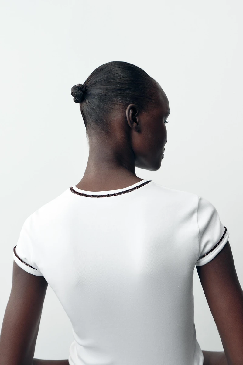 T-SHIRT LISERÉS FIL MÉTALLISÉ
