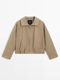 Cotton blend bomber jacket