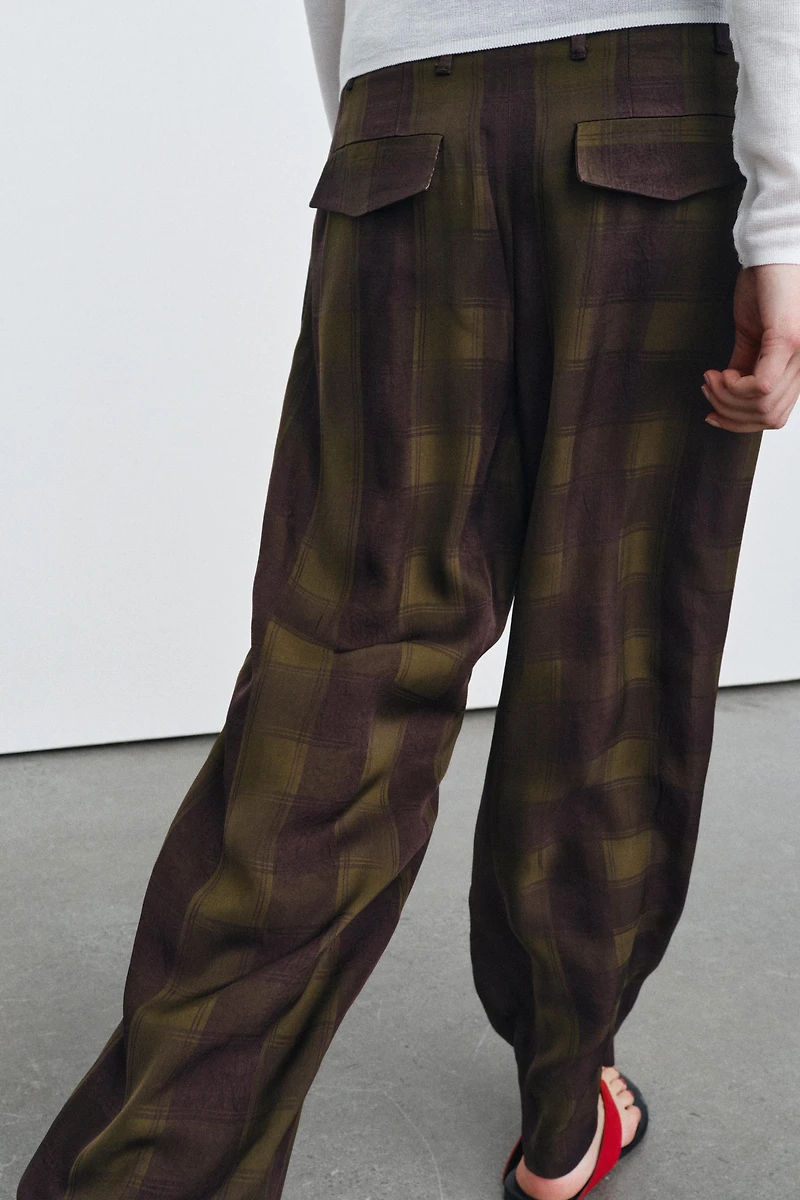 ZW COLLECTION FLOWY PLAID PANTS
