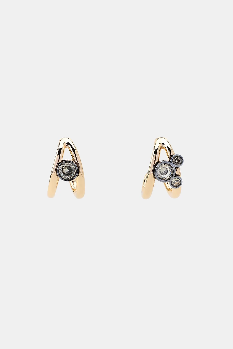 SPARKLY DOUBLE HOOP EARRINGS
