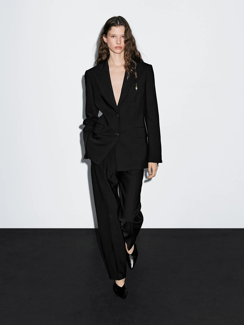 Blazer en crêpe deux boutons