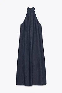 TRF HALTER DENIM DRESS