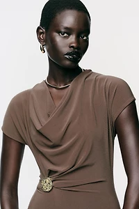 DRAPED DRESS WITH HARDWARE