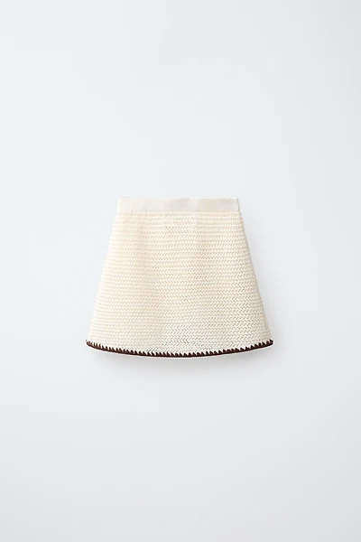 CONTRAST HEM KNIT SKIRT