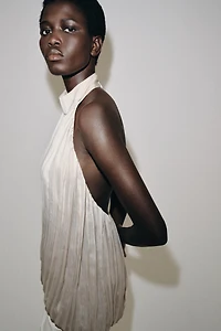 ZW COLLECTION PLEATED HALTER TOP