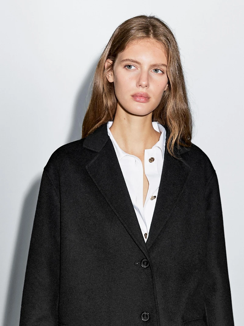 Long wool blend coat