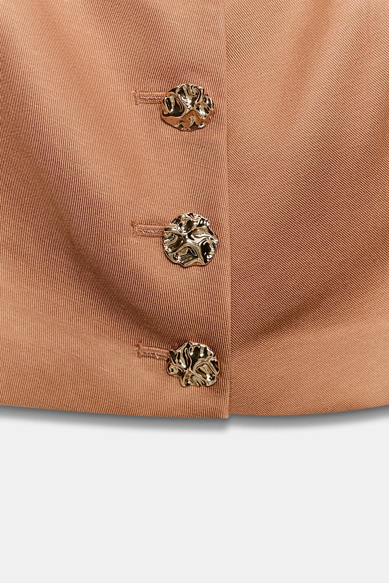 GOLD BUTTON CROPPED VEST