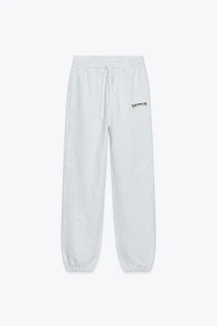 TEXT PRINT COTTON PANTS